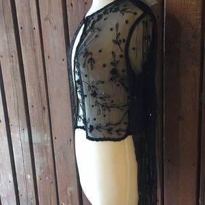 Black sequin cover up jacket